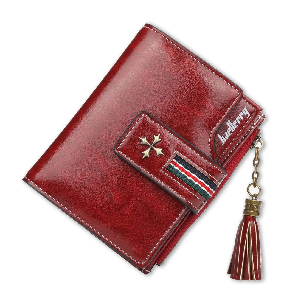 9787 Wallet With Zipper Pocket Leather Small Wallet RFID Blocking Credit